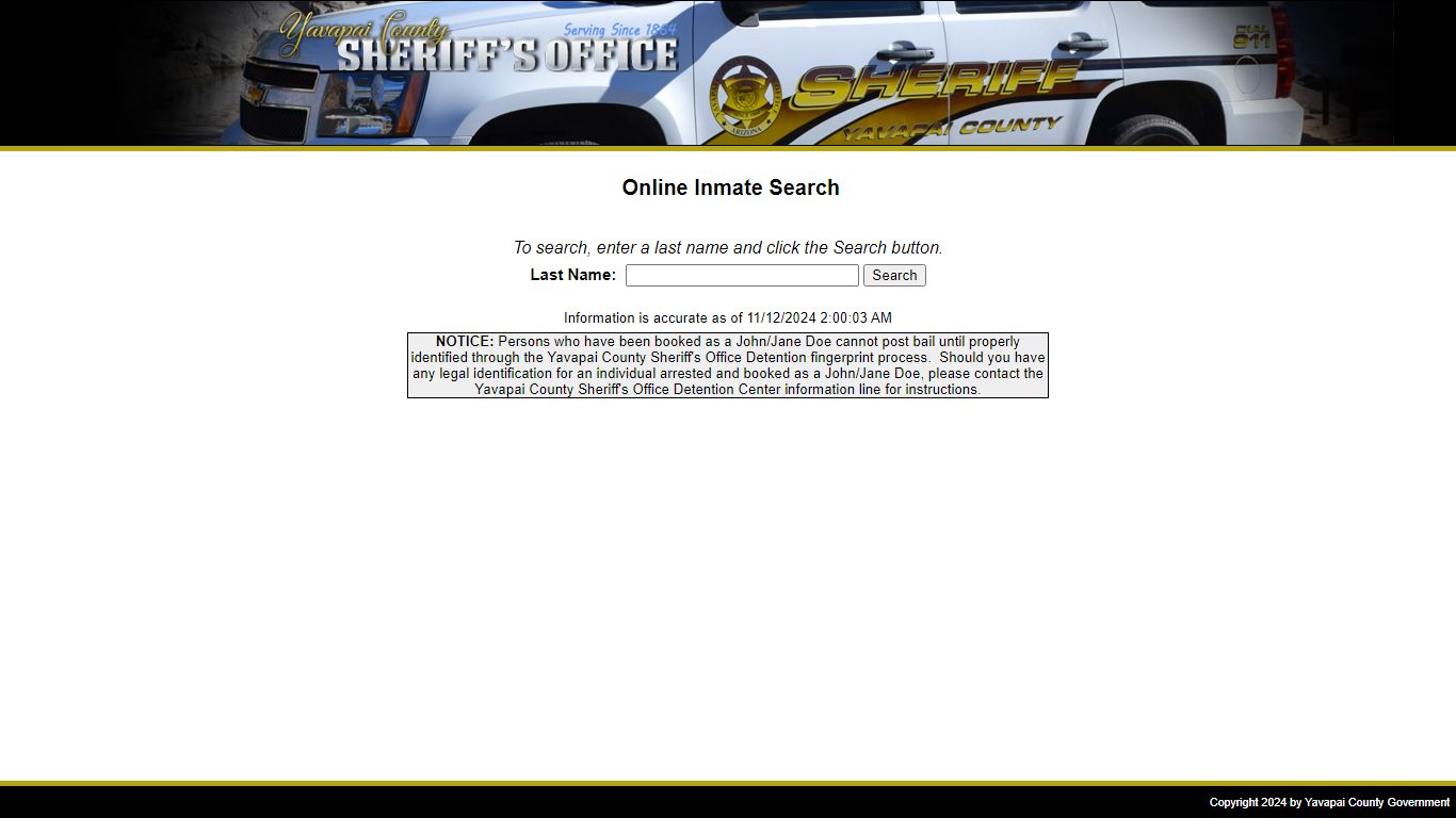 YCSO Inmate Search - Yavapai, AZ