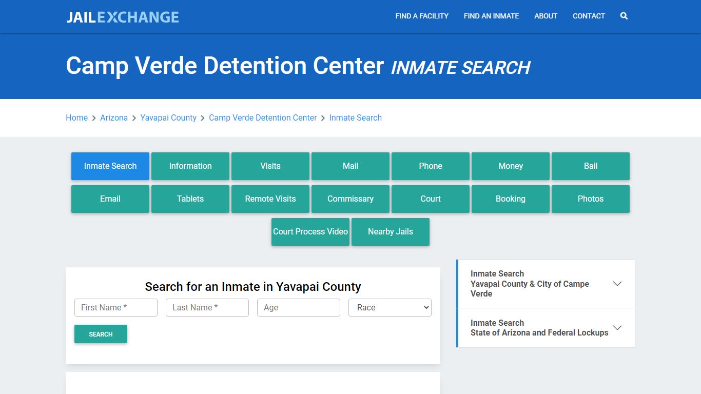 Camp Verde Detention Center, AZ Inmate Search: Roster & Mugshots